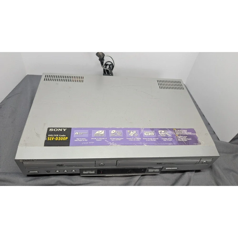 Sony DVD/VCR Combo SLV-D300P Progressive Scan Hi-Fi Stereo Player-Tested Works